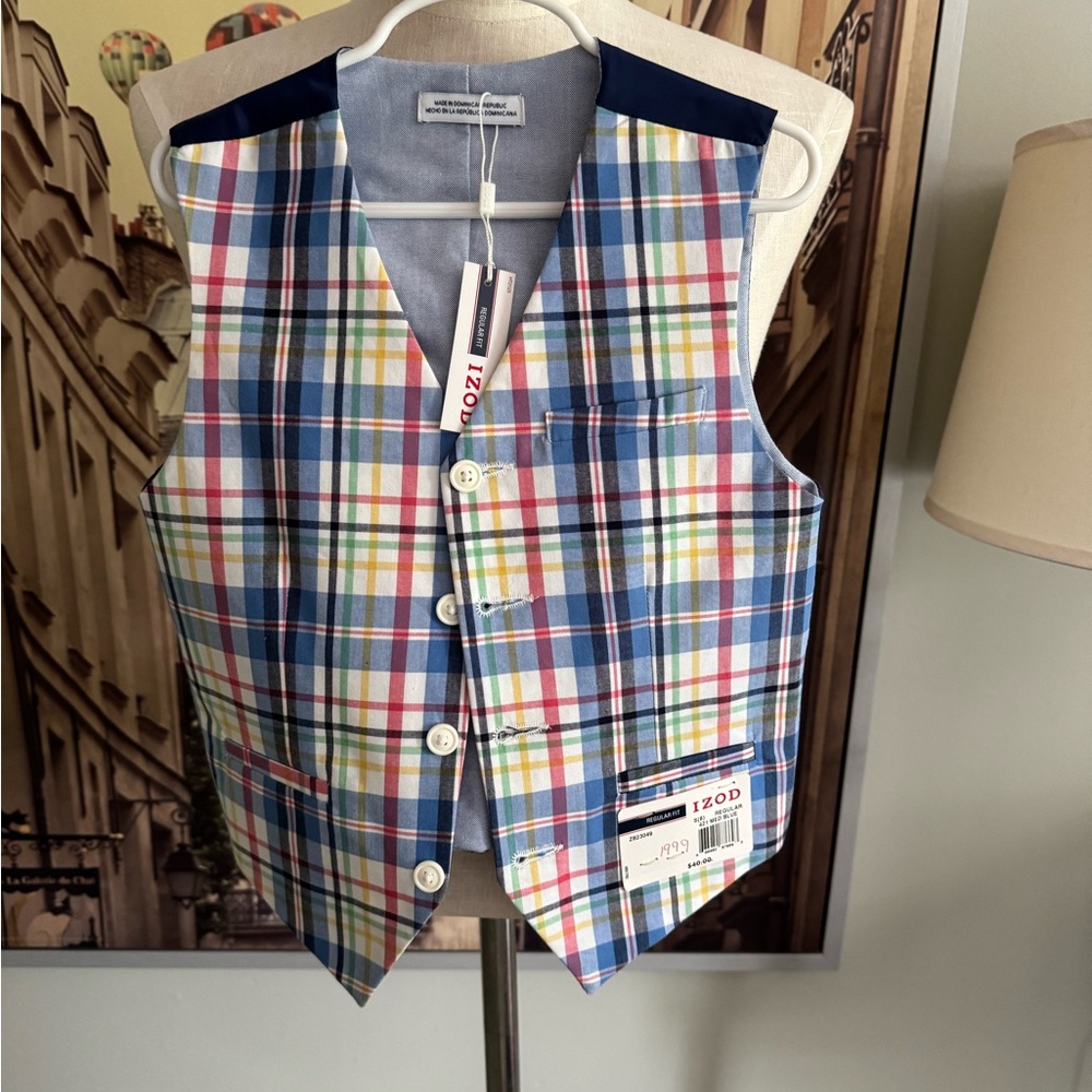 Izod Colorful Checkered boys Vest